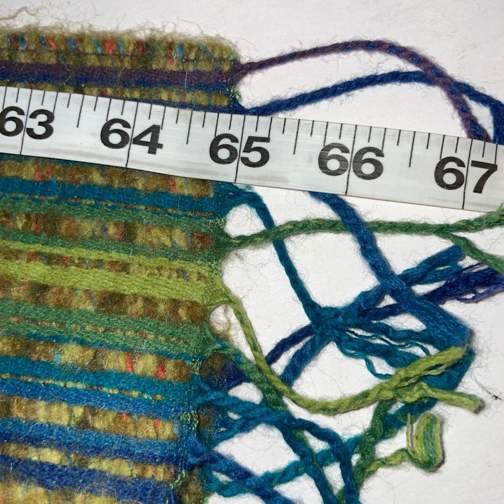 Vintage Victoire Mathieu Paris Woven Wool Blend Scarf Multicolor Fringe - Picture 2 of 10